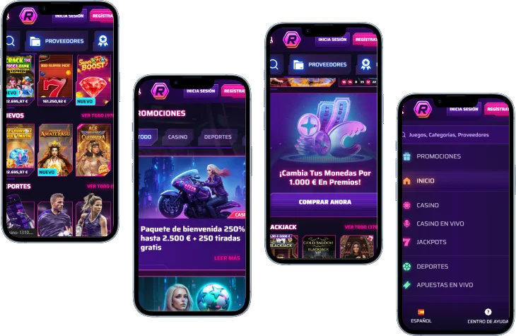 Roby Casino Móvil Roby Casino versión móvil con promociones, tragamonedas, menú y funciones del casino